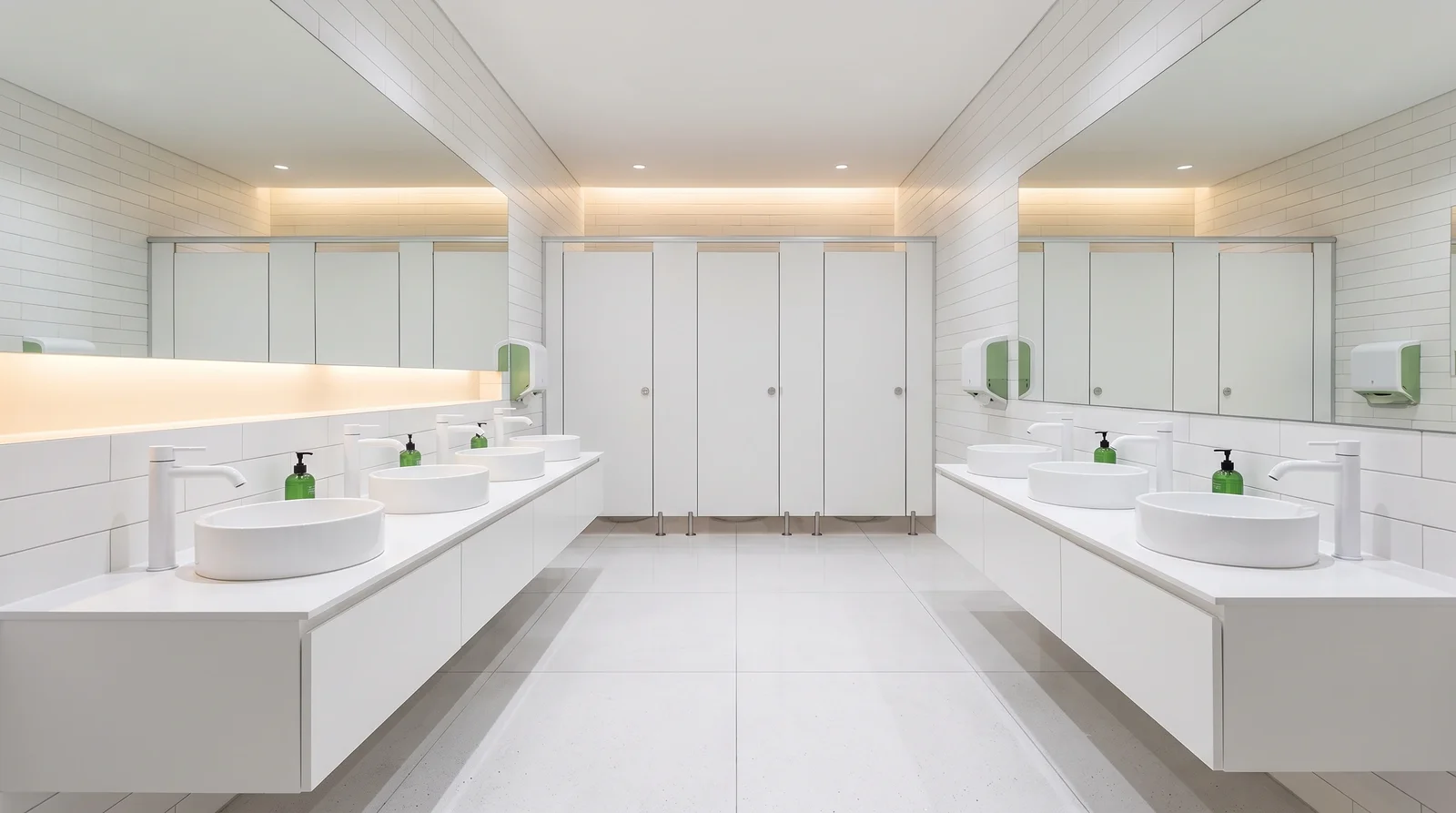 Clean, spotless washroom